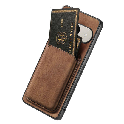 For Google Pixel 11 Retro Leather Card Bag Magnetic Phone Case - Brown - SYA002487914A
