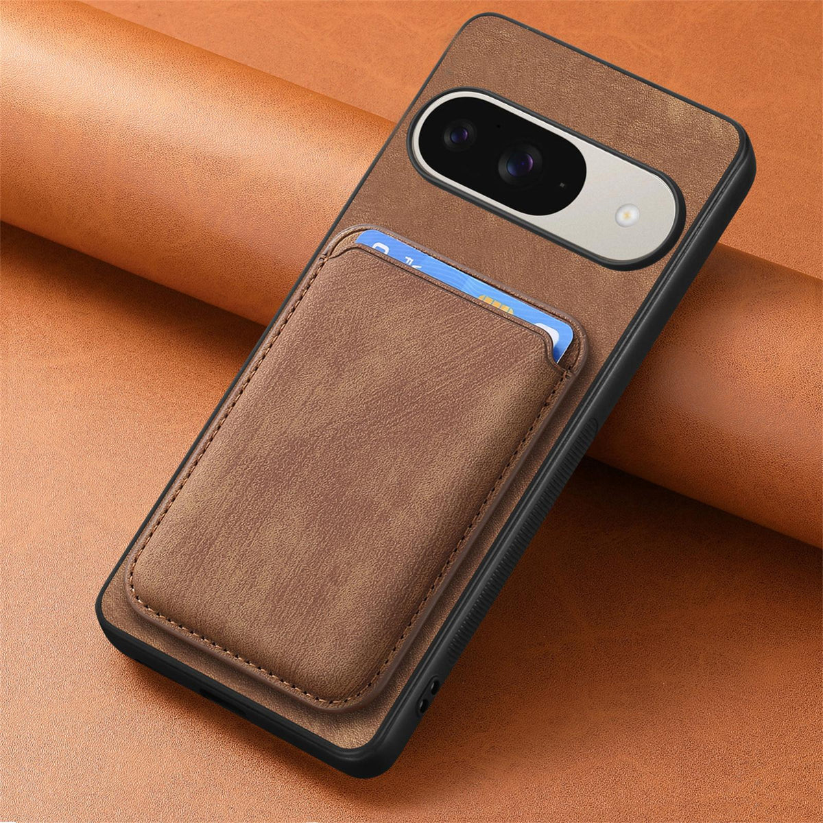 For Google Pixel 11 Retro Leather Card Bag Magnetic Phone Case - Brown - SYA002487914A