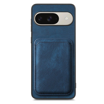 For Google Pixel 11 Retro Leather Card Bag Magnetic Phone Case - Blue - SYA002487914B