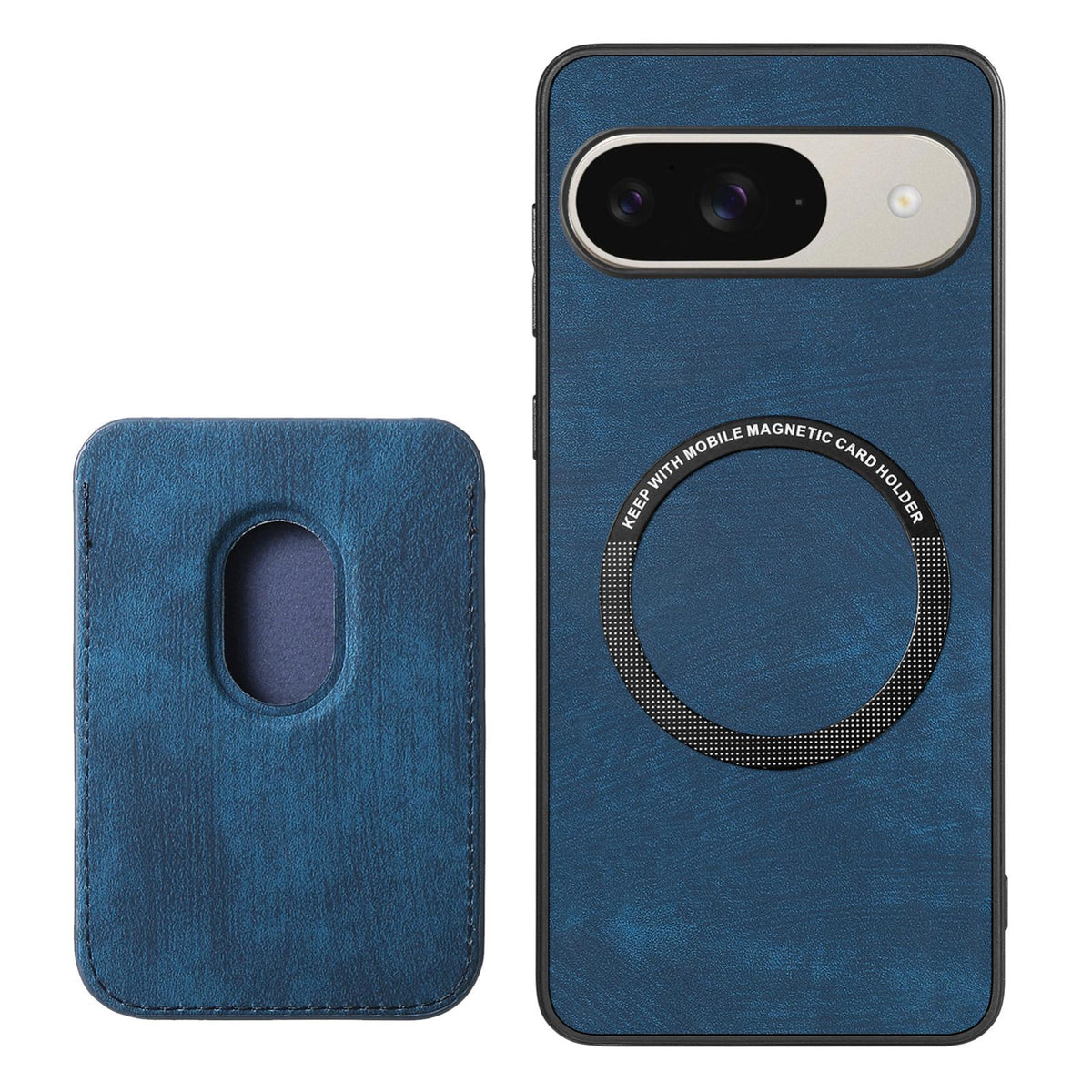 For Google Pixel 11 Retro Leather Card Bag Magnetic Phone Case - Blue - SYA002487914B