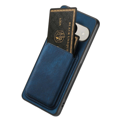 For Google Pixel 11 Retro Leather Card Bag Magnetic Phone Case - Blue - SYA002487914B