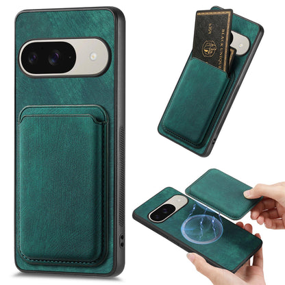 For Google Pixel 11 Retro Leather Card Bag Magnetic Phone Case - Green - SYA002487914C