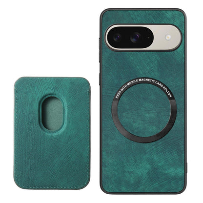 For Google Pixel 11 Retro Leather Card Bag Magnetic Phone Case - Green - SYA002487914C