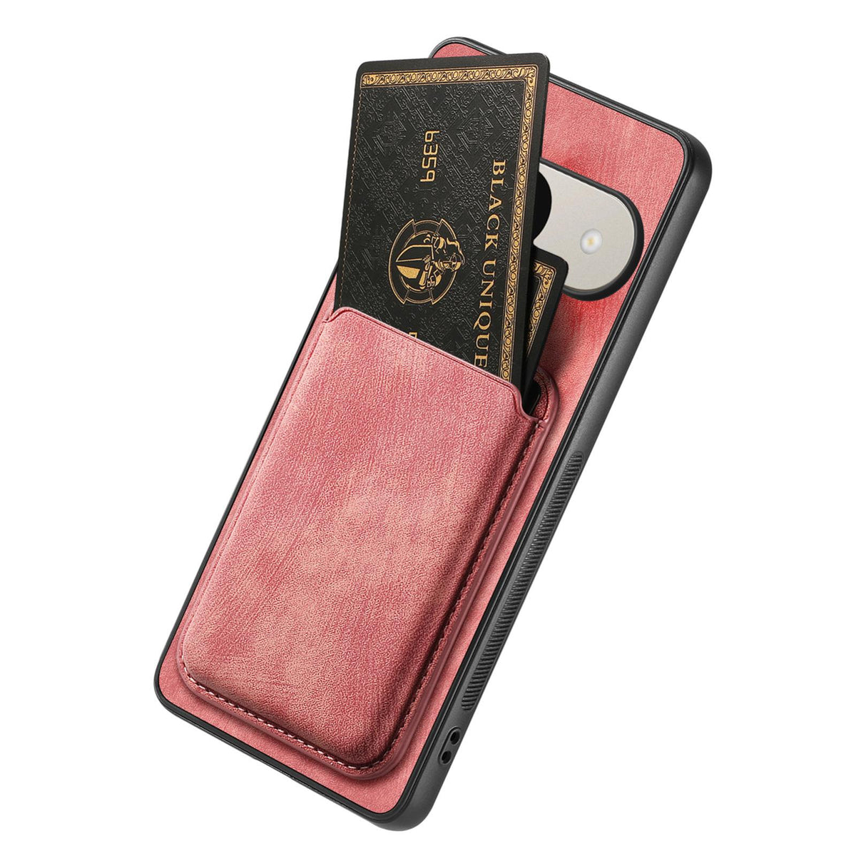For Google Pixel 11 Retro Leather Card Bag Magnetic Phone Case - Pink - SYA002487914D
