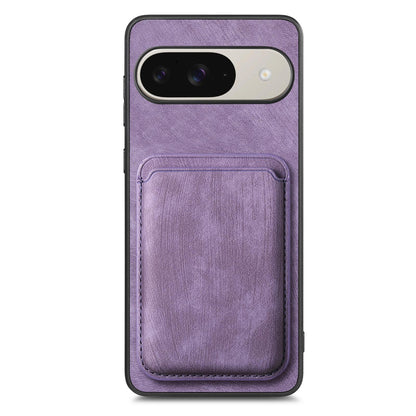 For Google Pixel 11 Retro Leather Card Bag Magnetic Phone Case - Purple - SYA002487914E