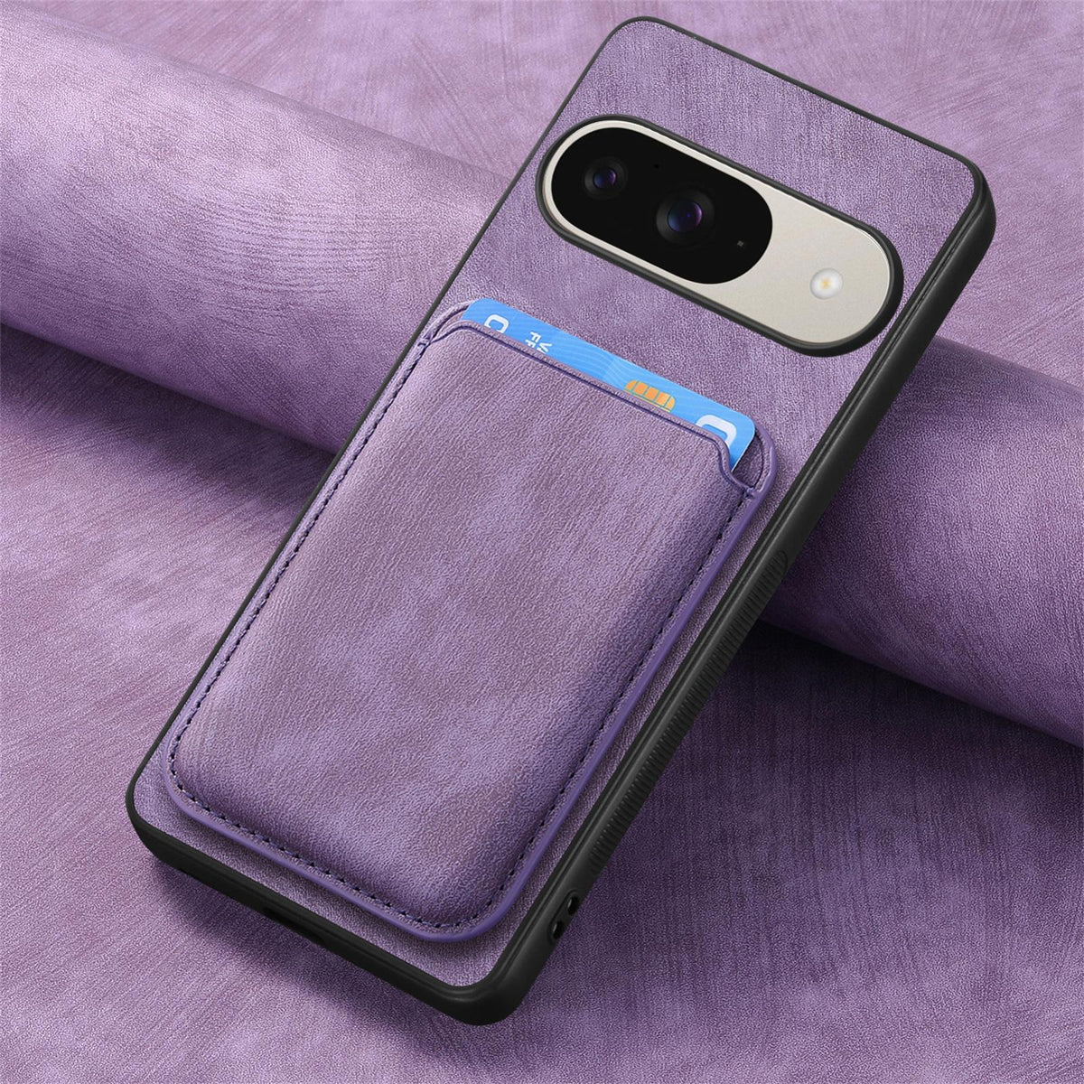 For Google Pixel 11 Retro Leather Card Bag Magnetic Phone Case - Purple - SYA002487914E