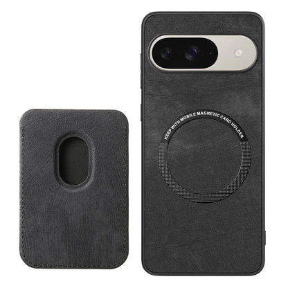 For Google Pixel 11 Retro Leather Card Bag Magnetic Phone Case - Black - SYA002487914F