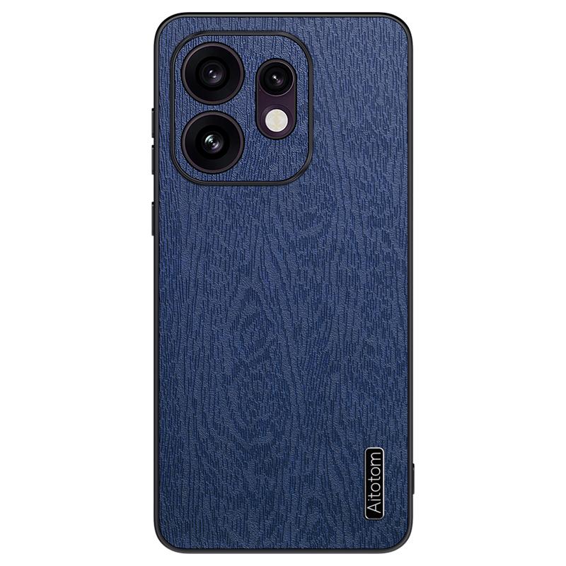 For OPPO Reno16 Global Tree Bark Leather Shockproof Phone Case - Blue - SYA002518817B