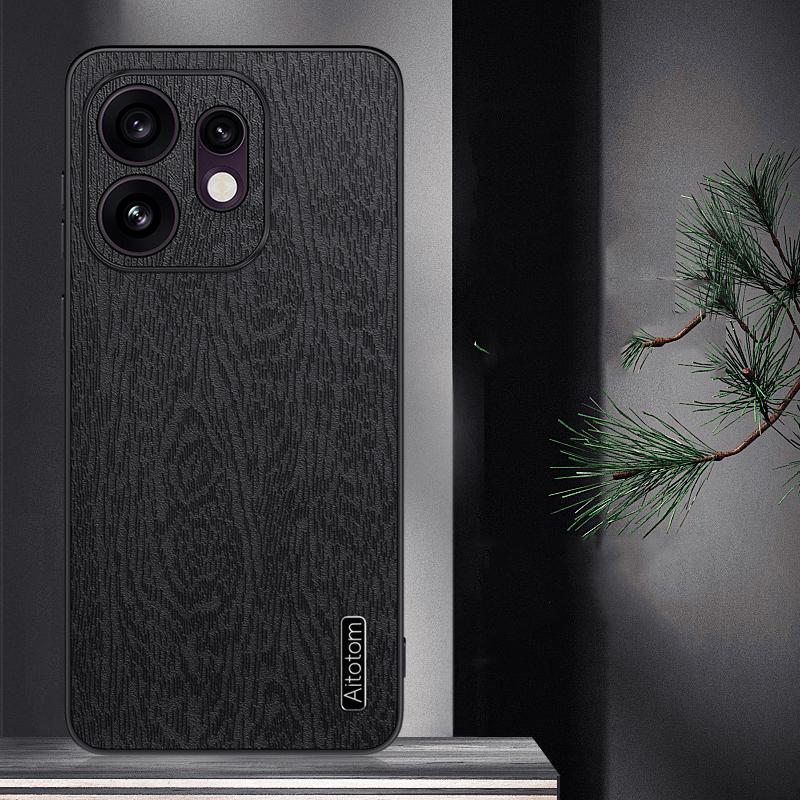 For OPPO Reno16 Global Tree Bark Leather Shockproof Phone Case - Blue - SYA002518817B