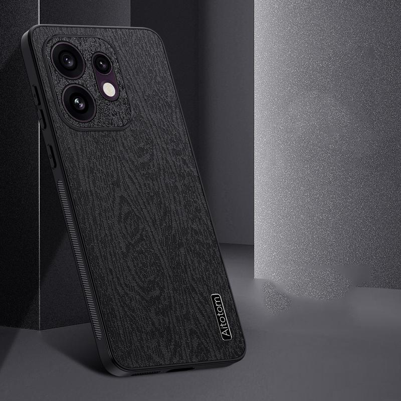 For OPPO Reno16 Global Tree Bark Leather Shockproof Phone Case - Blue - SYA002518817B