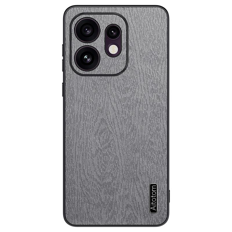 For OPPO Reno16 Global Tree Bark Leather Shockproof Phone Case - Grey - SYA002518817C