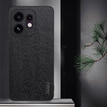 For OPPO Reno16 Global Tree Bark Leather Shockproof Phone Case - Grey - SYA002518817C