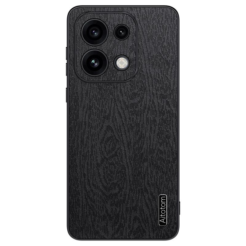 For OPPO Reno16 Pro Global Tree Bark Leather Shockproof Phone Case - Black - SYA002518818A