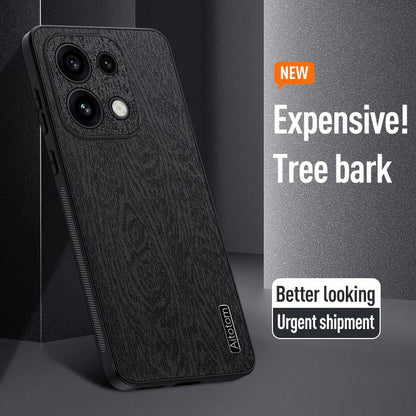 For OPPO Reno16 Pro Global Tree Bark Leather Shockproof Phone Case - Black - SYA002518818A
