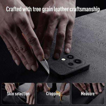 For OPPO Reno16 Pro Global Tree Bark Leather Shockproof Phone Case - Black - SYA002518818A