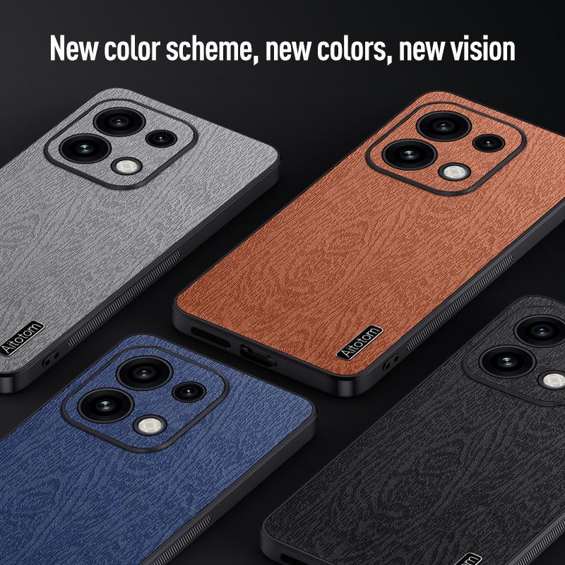For OPPO Reno16 Pro Global Tree Bark Leather Shockproof Phone Case - Black - SYA002518818A