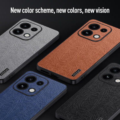 For OPPO Reno16 Pro Global Tree Bark Leather Shockproof Phone Case - Blue - SYA002518818B