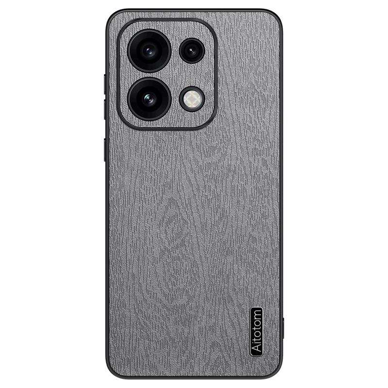 For OPPO Reno16 Pro Global Tree Bark Leather Shockproof Phone Case - Grey - SYA002518818C