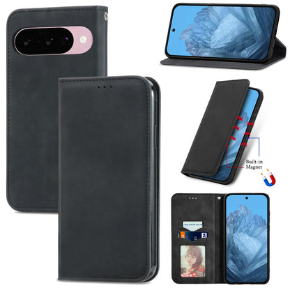 For Google Pixel 11 Pro XL Retro Skin Feel Magnetic Flip Leather Phone Case(Black)