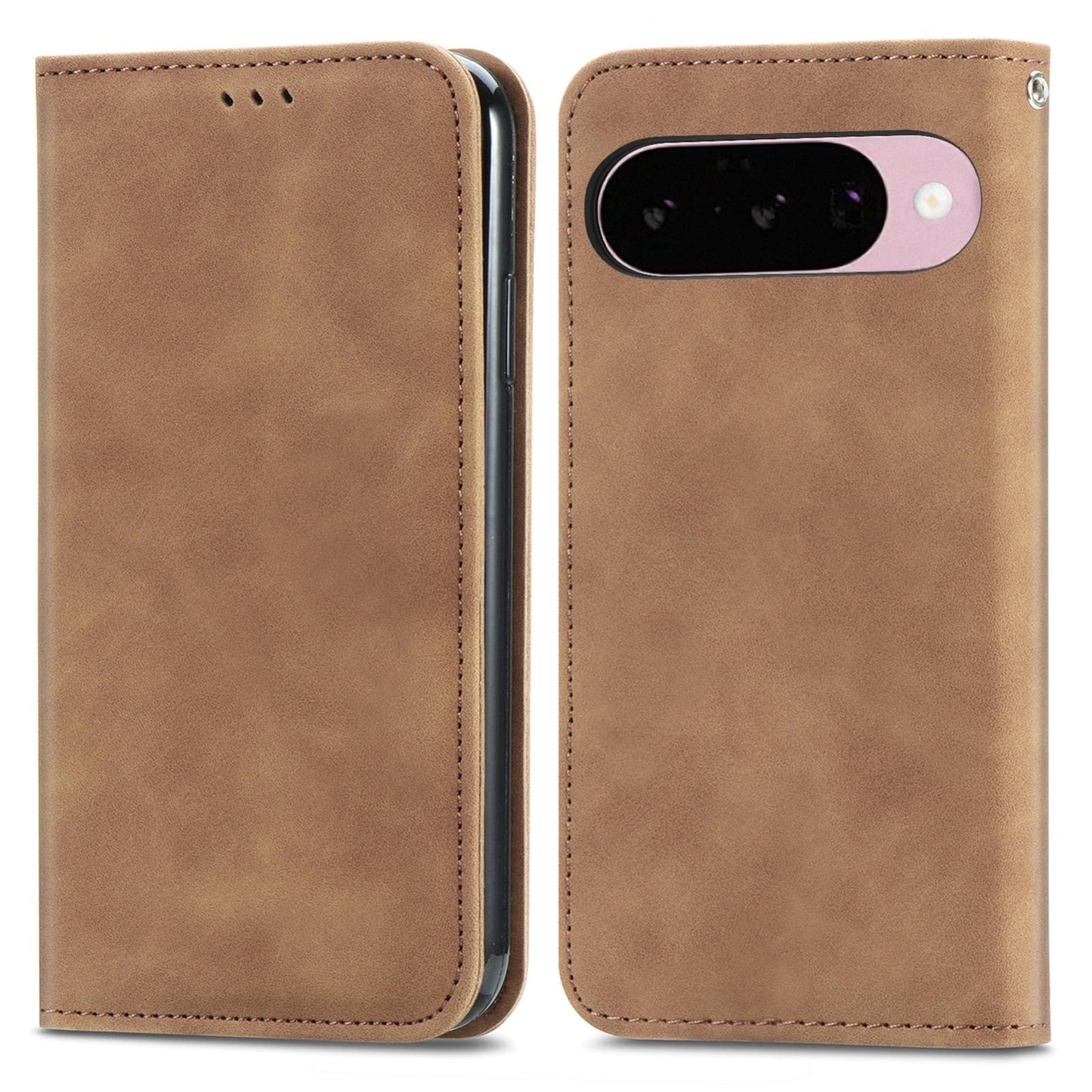 For Google Pixel 11 Pro XL Retro Skin Feel Magnetic Flip Leather Phone Case(Brown)