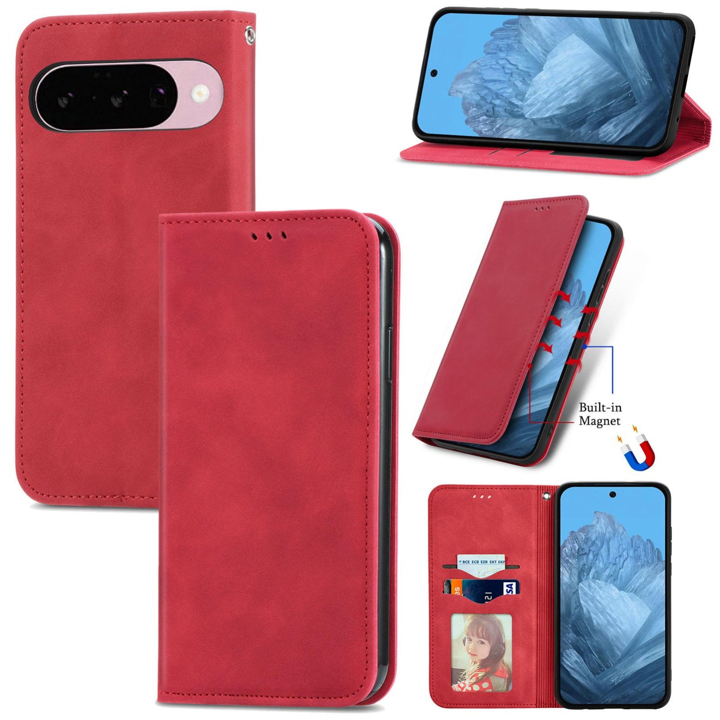 For Google Pixel 11 Pro XL Retro Skin Feel Magnetic Flip Leather Phone Case(Red)