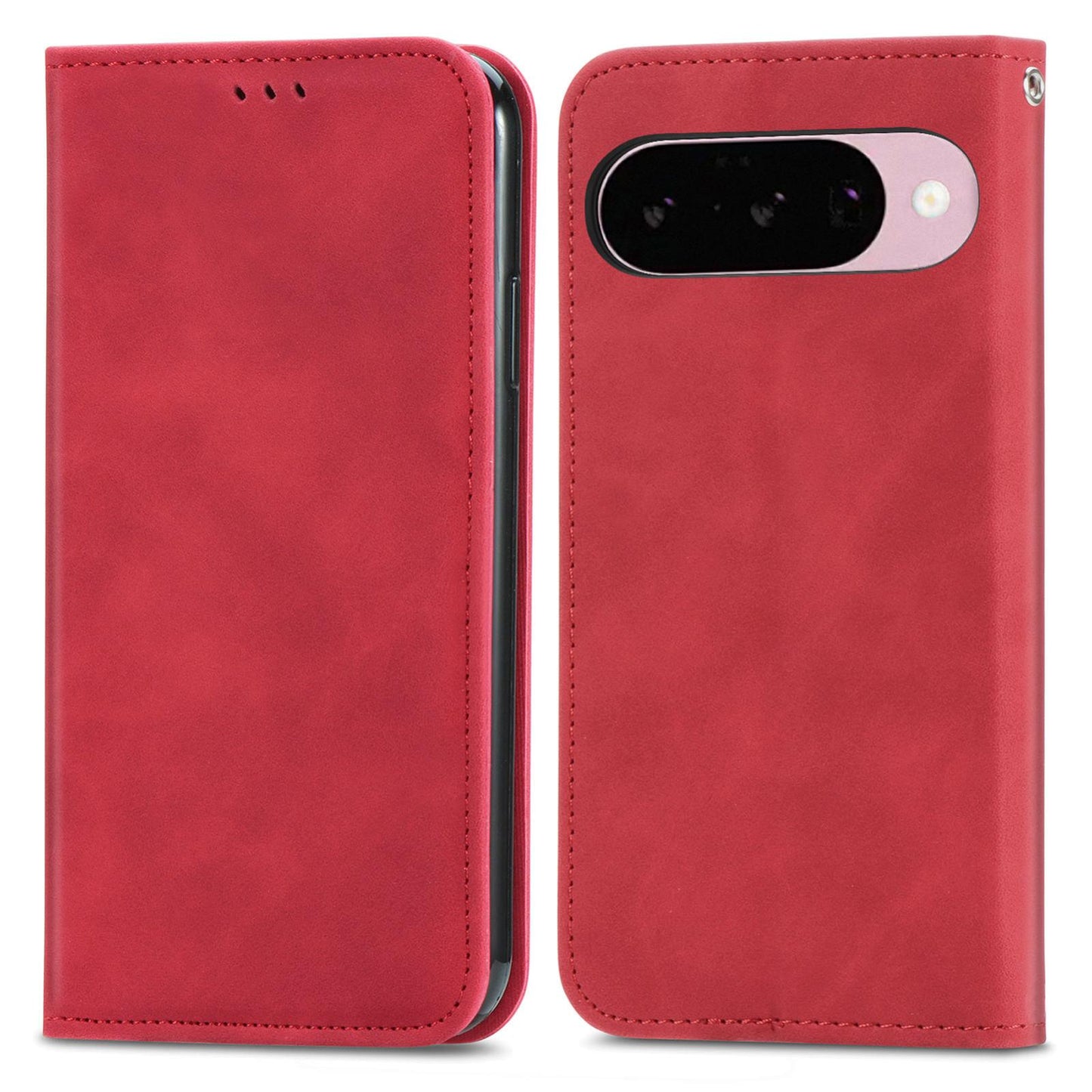 For Google Pixel 11 Pro XL Retro Skin Feel Magnetic Flip Leather Phone Case(Red)
