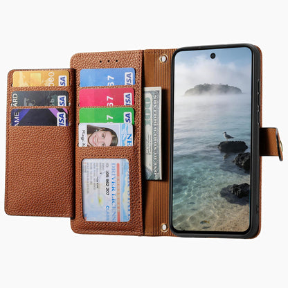 For Honor Play 80 Plus 5G Love Zipper Lanyard Leather Phone Case(Brown)