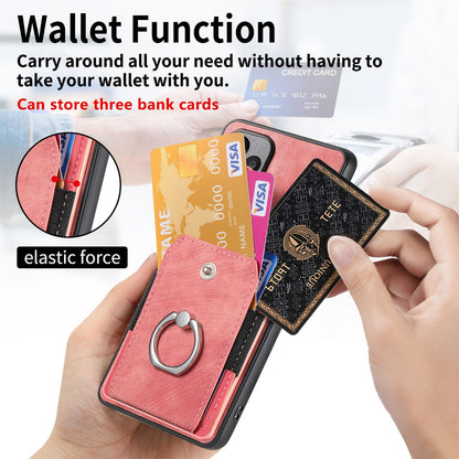 For Honor Win Turbo 5G Retro Skin-feel Ring Card Wallet Phone Case - Pink - SYA002562811E