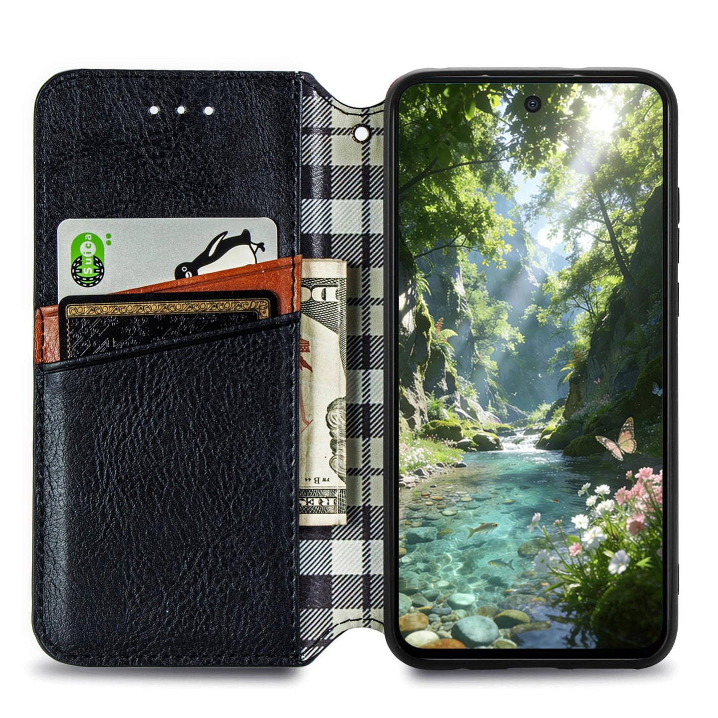 For Honor Play 80 Plus 5G Cubic Grid Pressed Magnetic Leather Phone Case(Black)