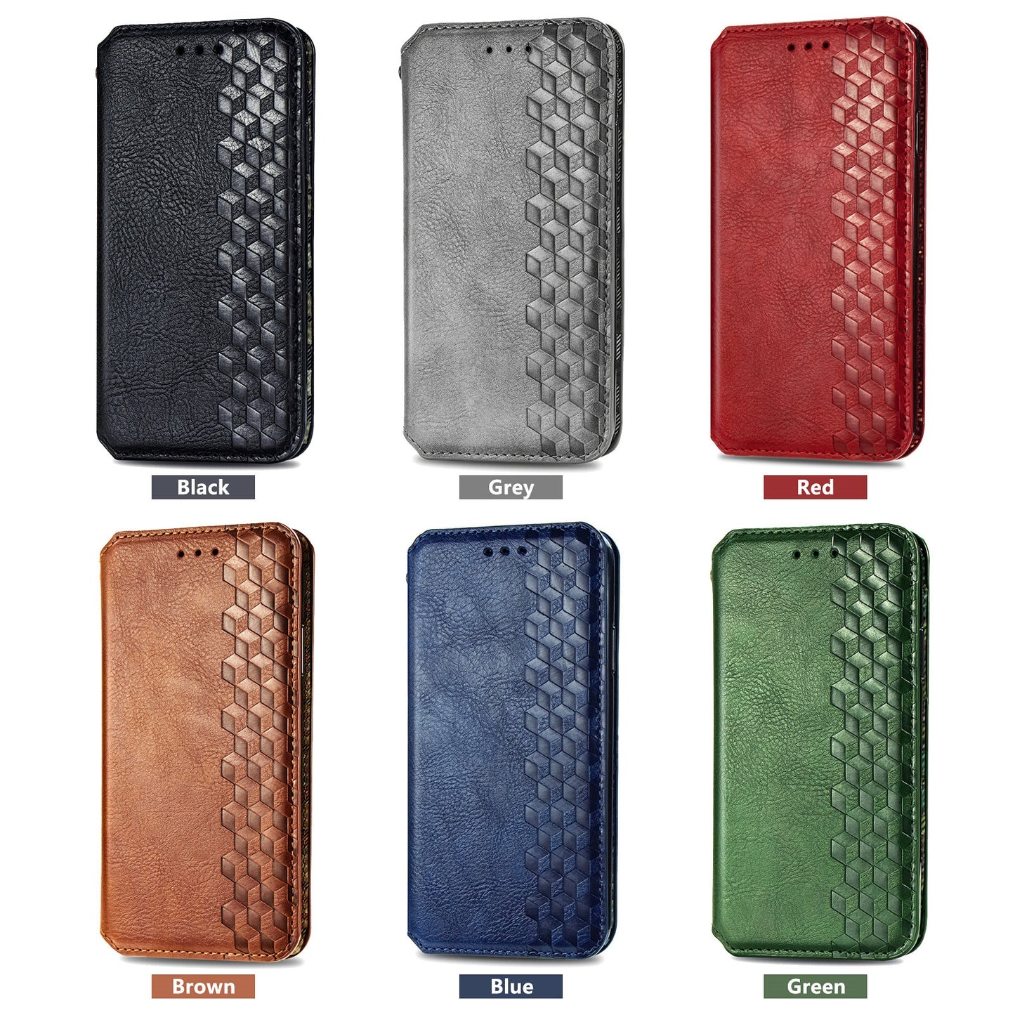 For Honor Play 80 Plus 5G Cubic Grid Pressed Magnetic Leather Phone Case(Green)