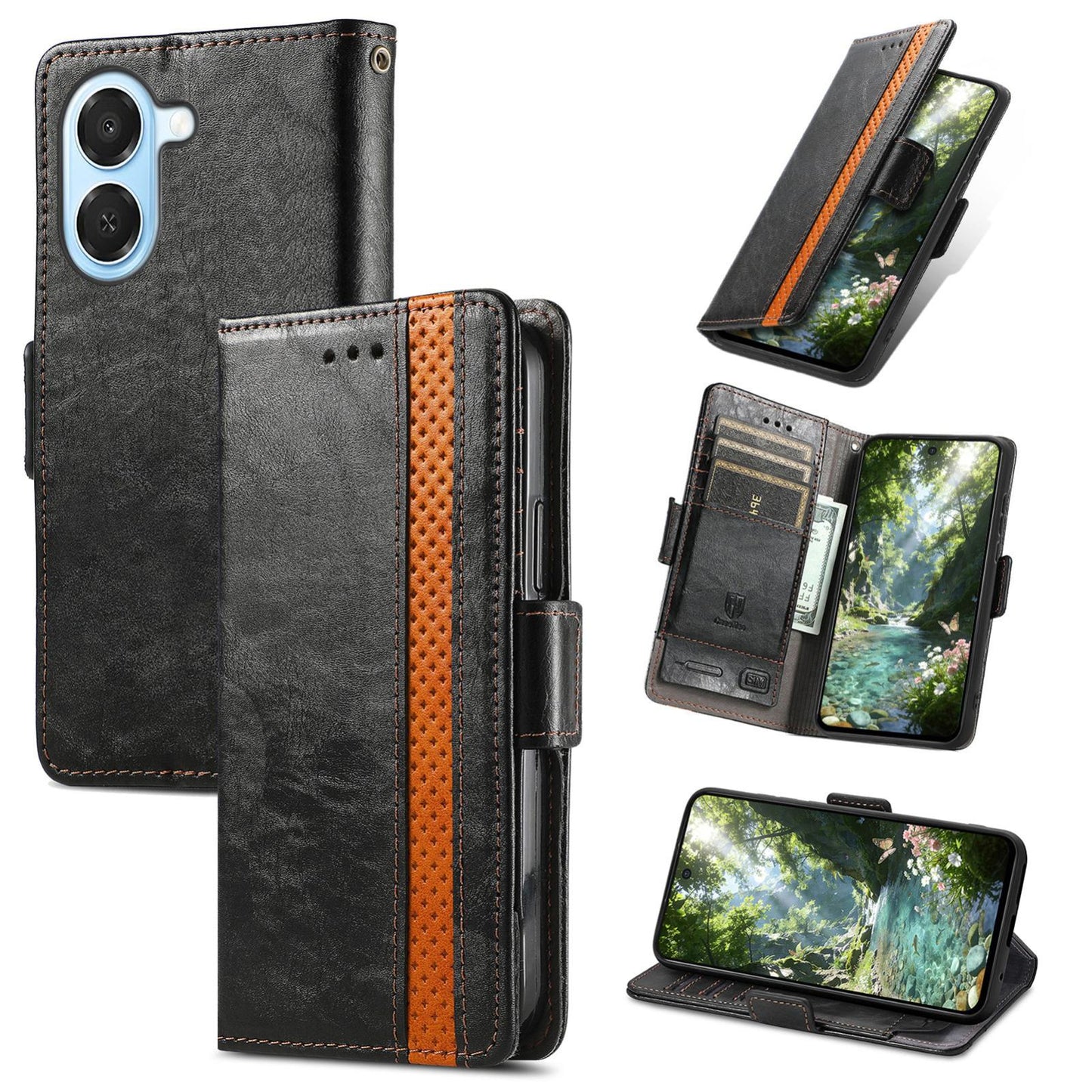 For Honor Play 80 Plus 5G CaseNeo Splicing Dual Magnetic Buckle Leather Phone Case(Black)