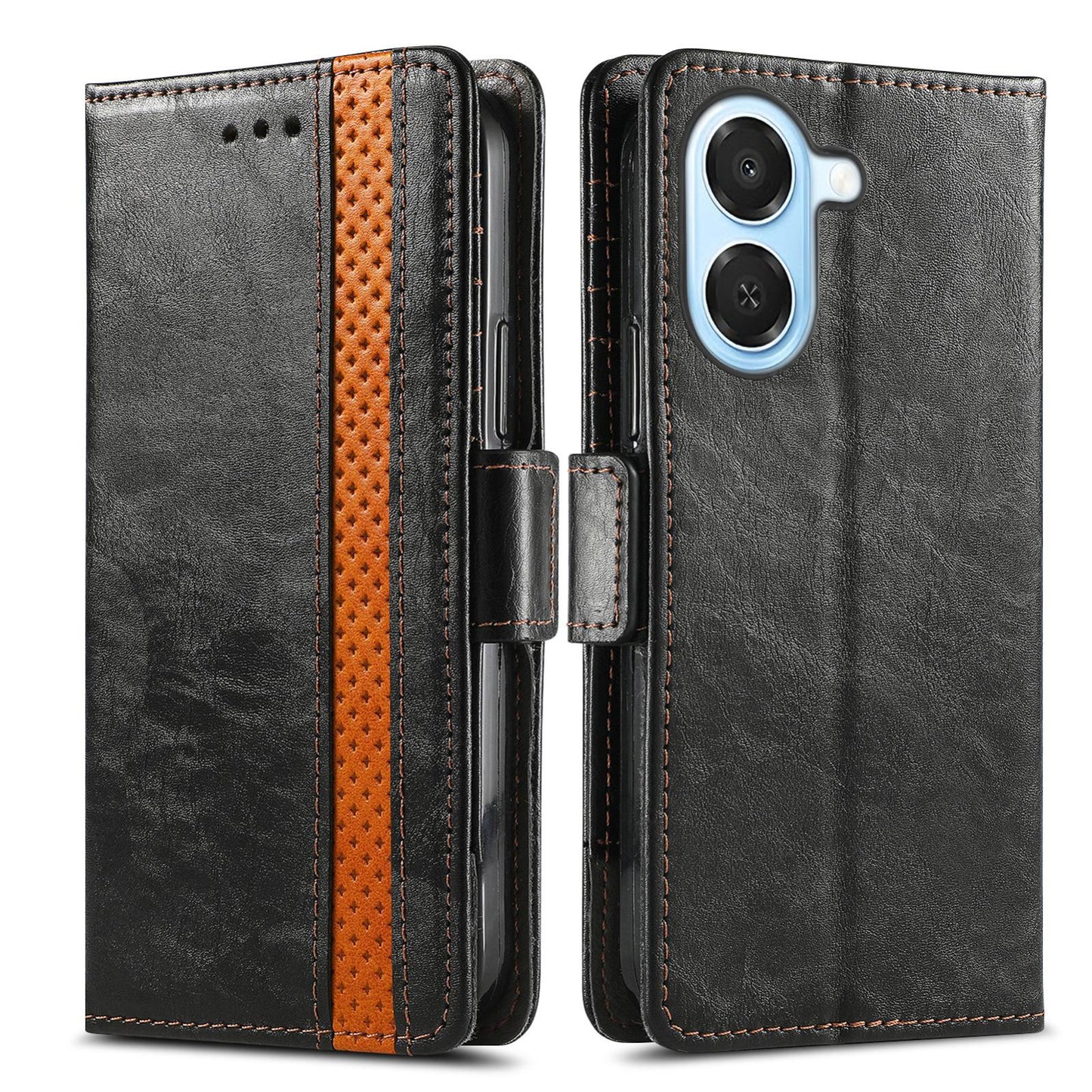 For Honor Play 80 Plus 5G CaseNeo Splicing Dual Magnetic Buckle Leather Phone Case(Black)