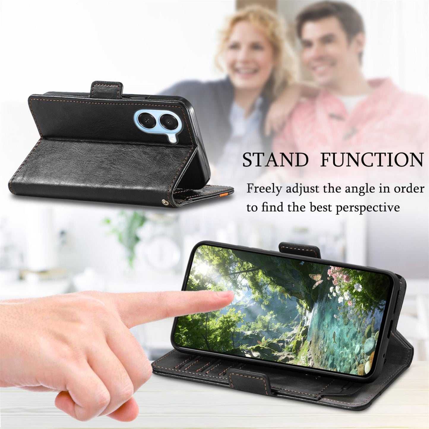 For Honor Play 80 Plus 5G CaseNeo Splicing Dual Magnetic Buckle Leather Phone Case(Black)