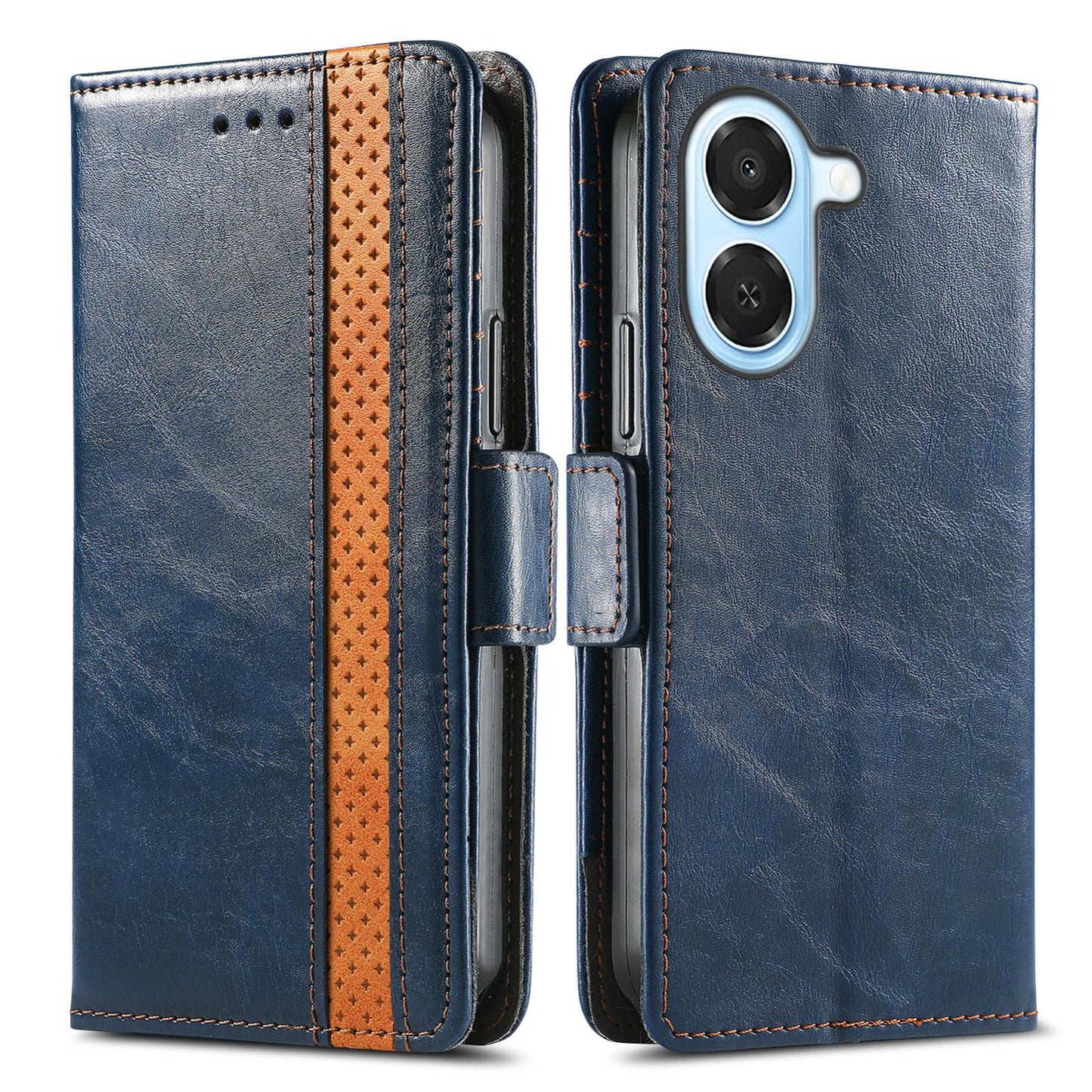 For Honor Play 80 Plus 5G CaseNeo Splicing Dual Magnetic Buckle Leather Phone Case(Blue)