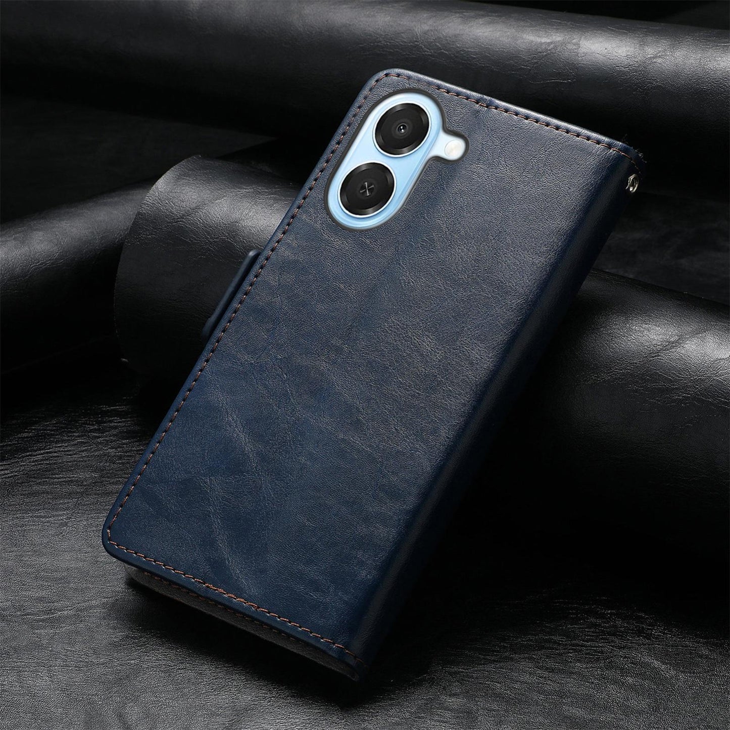 For Honor Play 80 Plus 5G CaseNeo Splicing Dual Magnetic Buckle Leather Phone Case(Blue)