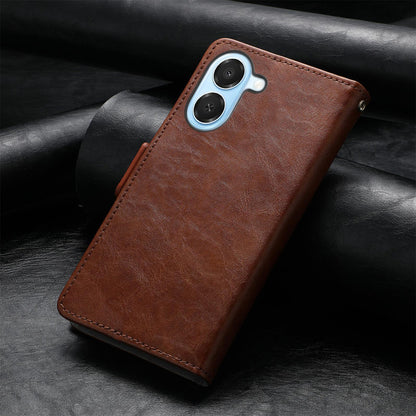 For Honor Play 80 Plus 5G CaseNeo Splicing Dual Magnetic Buckle Leather Phone Case(Brown)