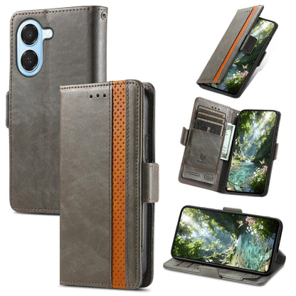 For Honor Play 80 Plus 5G CaseNeo Splicing Dual Magnetic Buckle Leather Phone Case(Gray)