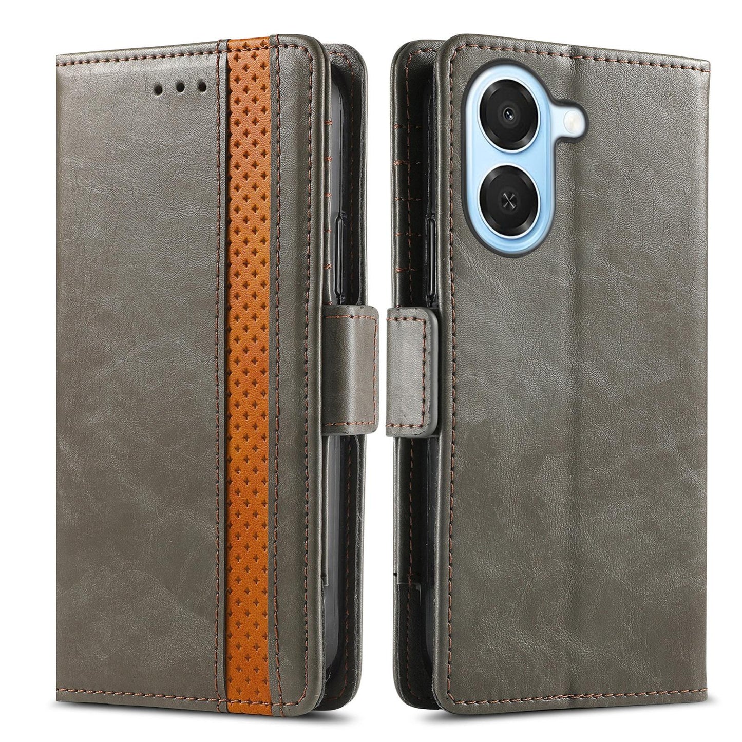 For Honor Play 80 Plus 5G CaseNeo Splicing Dual Magnetic Buckle Leather Phone Case(Gray)