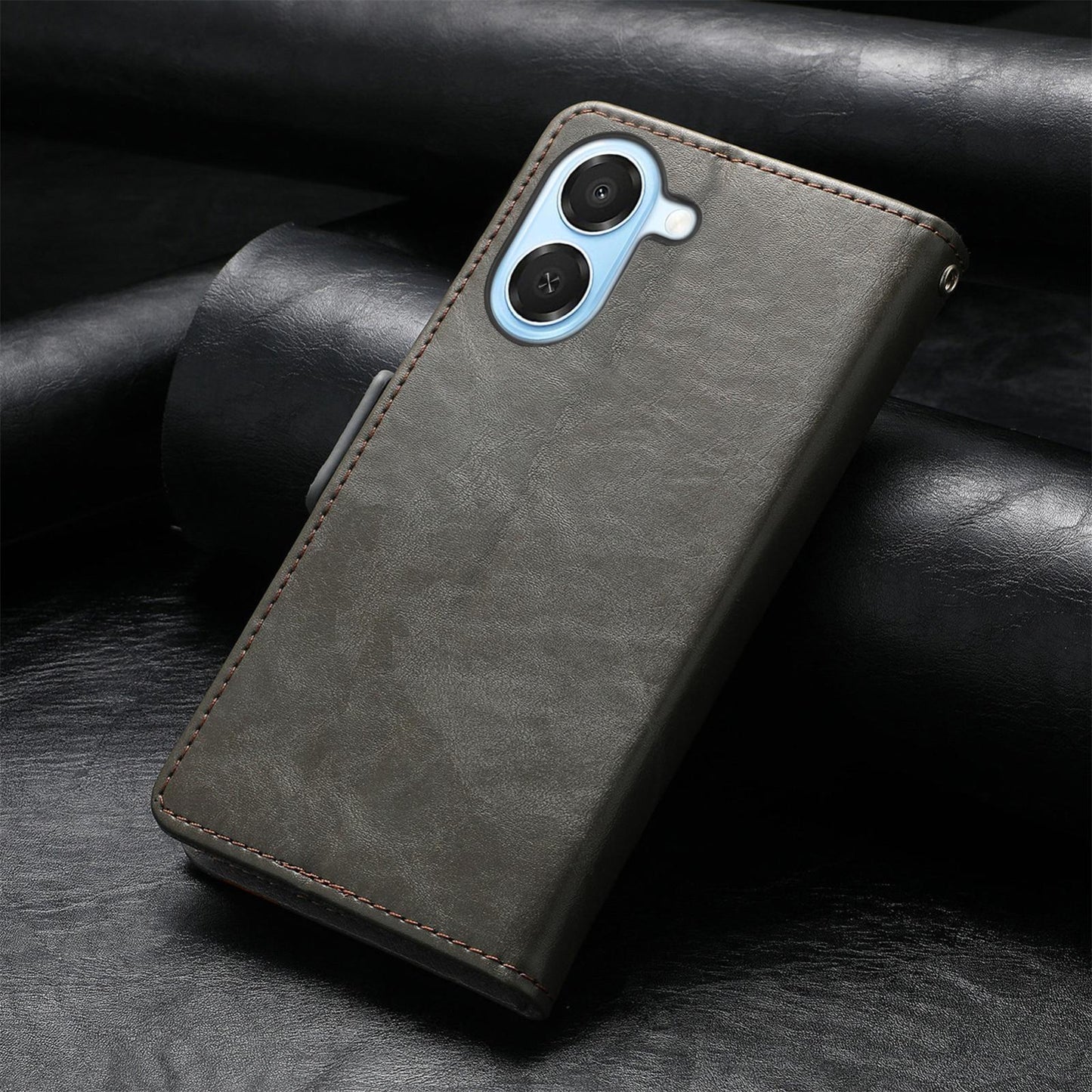 For Honor Play 80 Plus 5G CaseNeo Splicing Dual Magnetic Buckle Leather Phone Case(Gray)