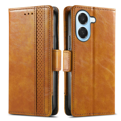 For Honor Play 80 Plus 5G CaseNeo Splicing Dual Magnetic Buckle Leather Phone Case(Khaki)