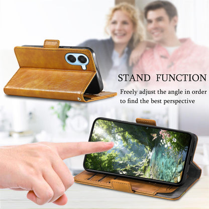 For Honor Play 80 Plus 5G CaseNeo Splicing Dual Magnetic Buckle Leather Phone Case(Khaki)