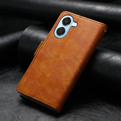 For Honor Play 80 Plus 5G CaseNeo Splicing Dual Magnetic Buckle Leather Phone Case(Khaki)