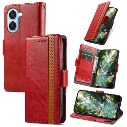 For Honor Play 80 Plus 5G CaseNeo Splicing Dual Magnetic Buckle Leather Phone Case(Red)