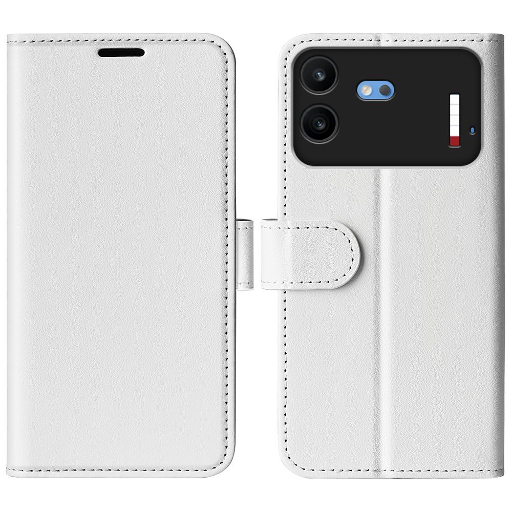 For Nothing Phone 4b R64 Texture Horizontal Flip Leather Phone Case - White - SYA002577905B
