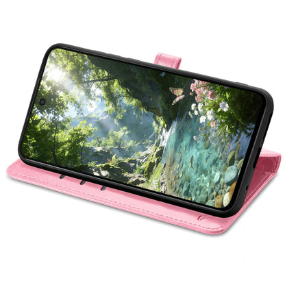 For Honor Play 80 Plus 5G Cat and Dog Embossed Leather Phone Case(Pink)