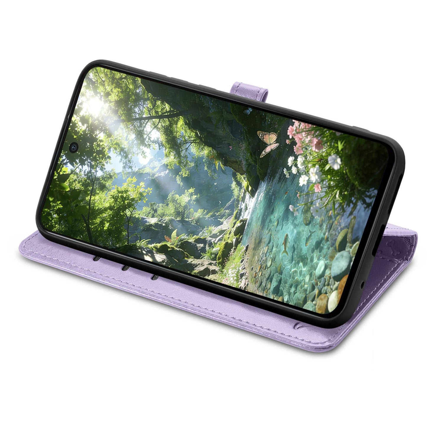 For Honor Play 80 Plus 5G Cat and Dog Embossed Leather Phone Case(Purple)