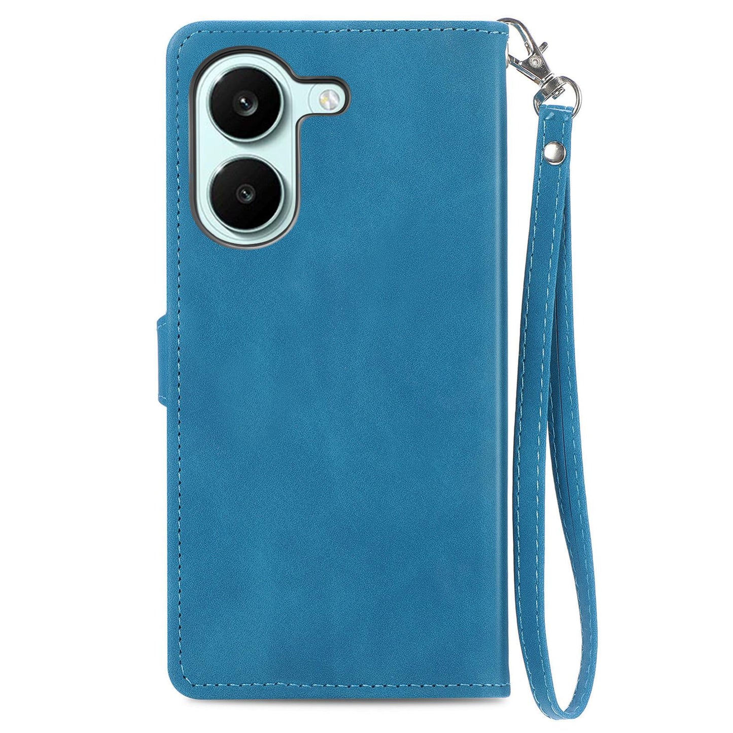 For Honor Play 80 Plus 5G Embossed Flower Zipper Leather Phone Case(Blue)