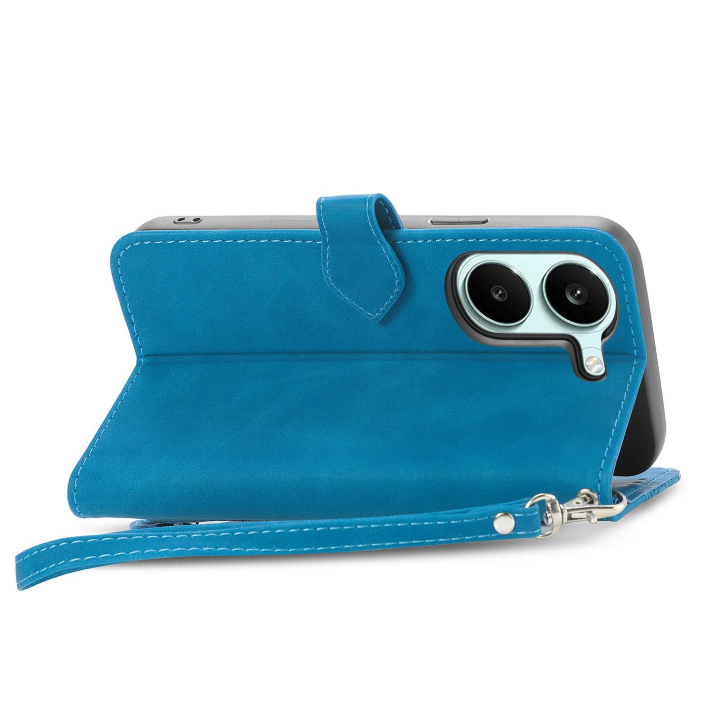 For Honor Play 80 Plus 5G Embossed Flower Zipper Leather Phone Case(Blue)