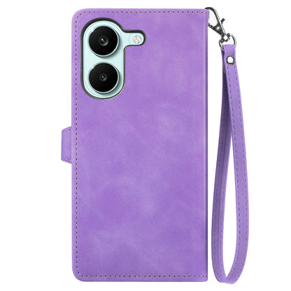 For Honor Play 80 Plus 5G Embossed Flower Zipper Leather Phone Case(Purple)