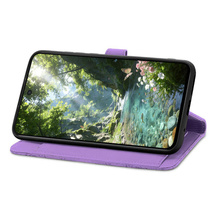 For Honor Play 80 Plus 5G Embossed Flower Zipper Leather Phone Case(Purple)